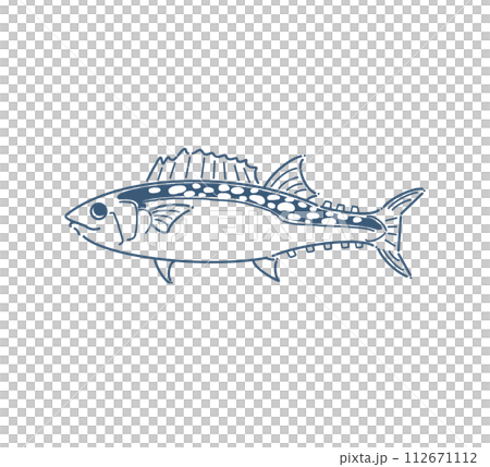 西班牙鯖魚線描 112671112