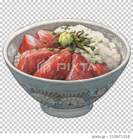 ふわふわとろろの鉄火丼のイラスト ふわふわとろろの鉄火丼のイラスト 112671318