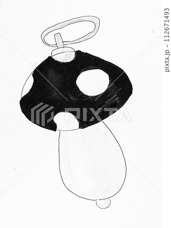 hand drawn sketch of pendant in mushroom shape hand drawn sketch of pendant in mushroom shape 112671493
