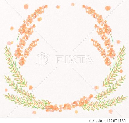 花のフレーム オレンジ 花のフレーム オレンジ 112671583