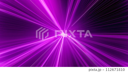 Purple energy magic high-speed high-tech light digital tunnel frame of futuristic light rays energy lines. Abstract background Purple energy magic high-speed high-tech light digital tunnel frame of futuristic light rays energy lines. Abstract background 112671810