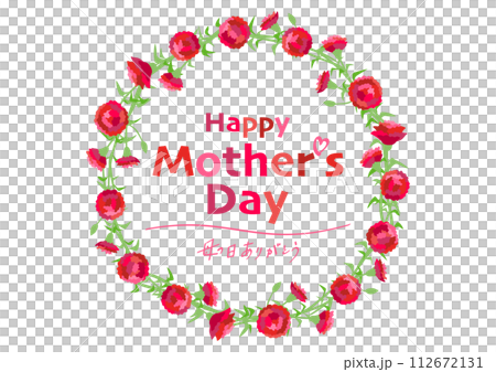 Mother's Day carnation circular frame illustration 112672131