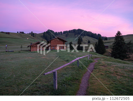 South Tirol with famous Seiser Alp, Italy, Europe 112672505