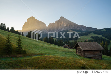 South Tirol with famous Seiser Alp, Italy, Europe 112672520