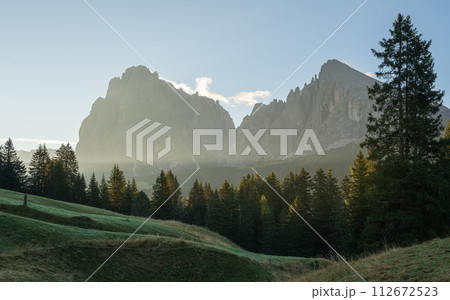 South Tirol with famous Seiser Alp, Italy, Europe 112672523