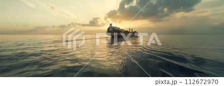 Container ship sailing in the sea. 112672970