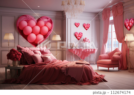 Home interior design for Valentine day. 112674174