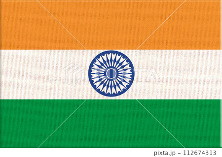 flag of India. National Indian flag on fabric surface. State symbol of India 112674313