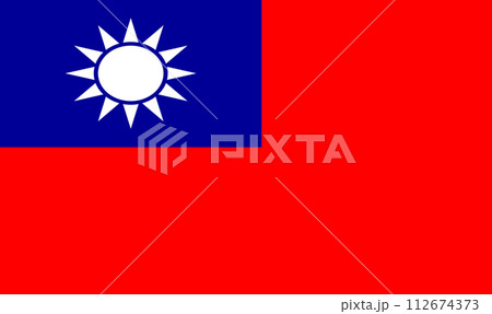 Taiwan national fabric flag textile background. State official Taiwan sign 112674373