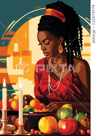 Kwanzaa holiday illustration generative ai 112674774