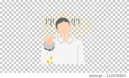 手持ちのお金が無くて困っている男性のイラスト 手持ちのお金が無くて困っている男性のイラスト 112676885