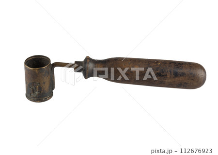 Antique black powder measure for loading cartridge. Antique black powder measure for loading cartridge. 112676923