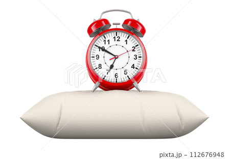 Alarm clock on the pillow, 3D rendering 112676948