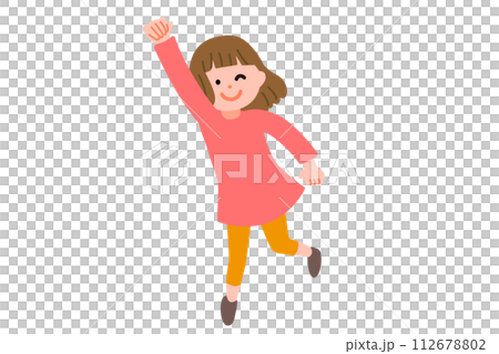 圖庫插圖: 跳躍的女孩 112678802