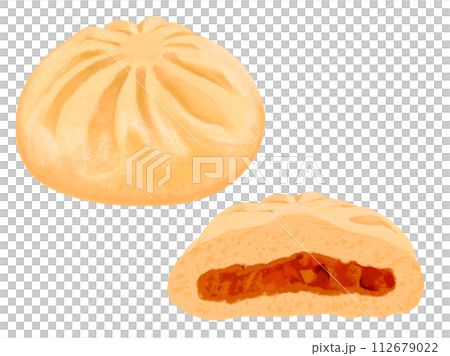 ピザまん（1個と断面） 112679022