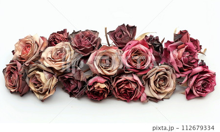 バラのドライフラワーの花束 112679334