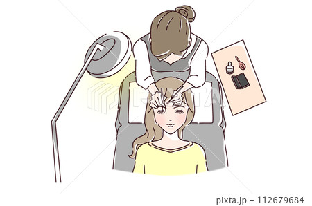 上から見たまつ毛エクステの施術イラスト 上から見たまつ毛エクステの施術イラスト 112679684