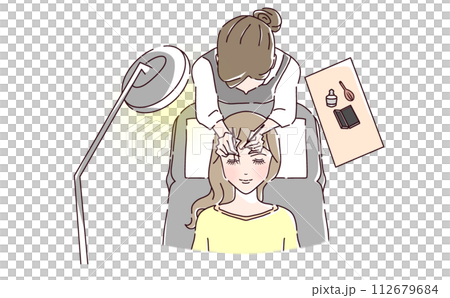 上から見たまつ毛エクステの施術イラスト 上から見たまつ毛エクステの施術イラスト 112679684