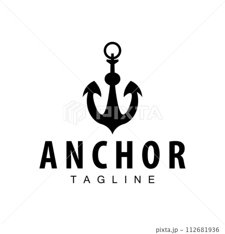 Sea ship vector icon symbol illustration simple sea anchor logo design Sea ship vector icon symbol illustration simple sea anchor logo design 112681936