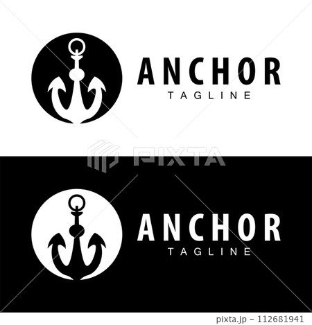 Sea ship vector icon symbol illustration simple sea anchor logo design Sea ship vector icon symbol illustration simple sea anchor logo design 112681941