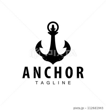 Sea ship vector icon symbol illustration simple sea anchor logo design Sea ship vector icon symbol illustration simple sea anchor logo design 112681943