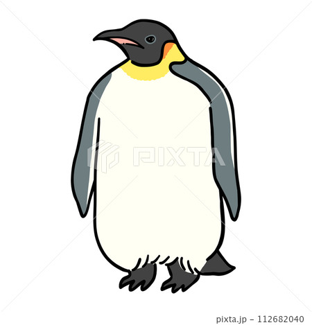 正面の皇帝ペンギンのイラスト 正面の皇帝ペンギンのイラスト 112682040