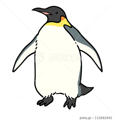 手を広げる皇帝ペンギンのイラスト 手を広げる皇帝ペンギンのイラスト 112682042