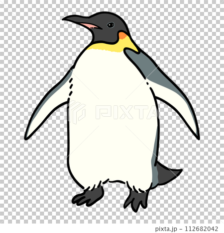 手を広げる皇帝ペンギンのイラストのイラスト素材 [112682042] - PIXTA