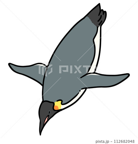 潜る皇帝ペンギンのイラスト 潜る皇帝ペンギンのイラスト 112682048