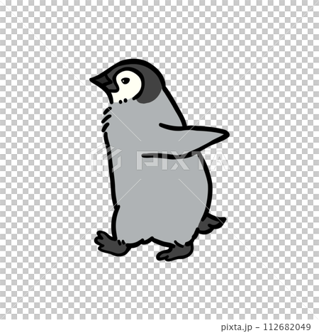 Illustration of a walking emperor penguin kid Illustration of a walking emperor penguin kid 112682049