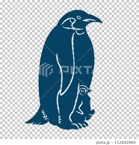 コウテイペンギンのシルエットイラスト コウテイペンギンのシルエットイラスト 112682060