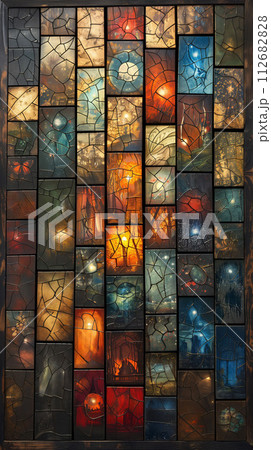Abstract Tarot's Vibrant Visions, a Celestial Guide to Mystical Insight and Clarity 112682828