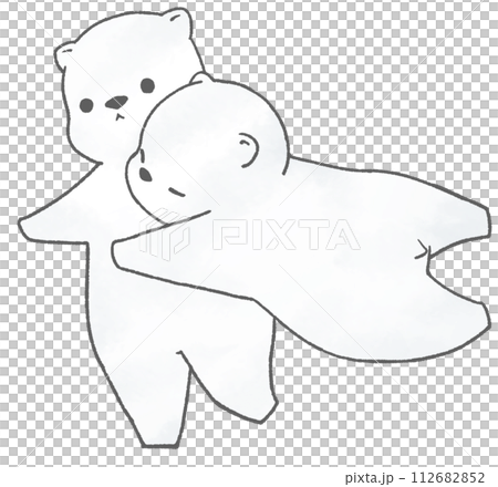 Two polar bears playing with each other 112682852