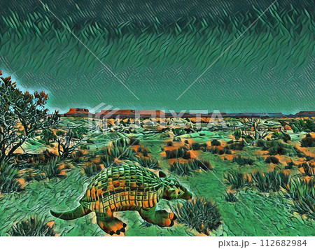 Armadillo in the desert 112682984
