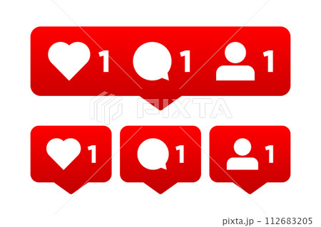 Social Media Notification label. Subscribe, comment and like icon. Social media concept. Vector Illustration. Social Media Notification label. Subscribe, comment and like icon. Social media concept. Vector Illustration. 112683205