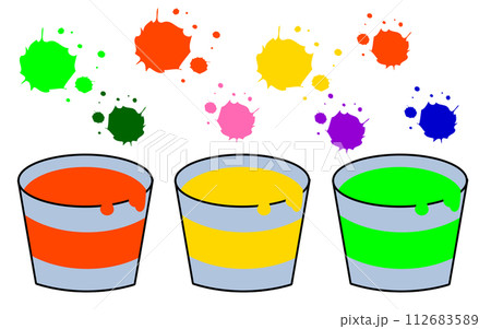 シンプルで使いやすい!カラフルなペンキのセット シンプルで使いやすい!カラフルなペンキのセット 112683589