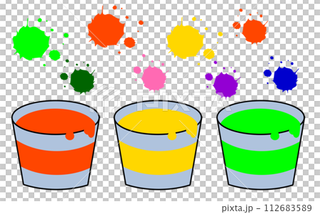 シンプルで使いやすい!カラフルなペンキのセット シンプルで使いやすい!カラフルなペンキのセット 112683589