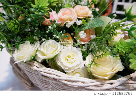 bouquet of colorful roses 112683765