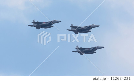 航空自衛隊F-15イーグル編隊飛行 112684221