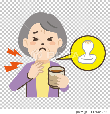 老人被年糕噎住的插圖 112684236