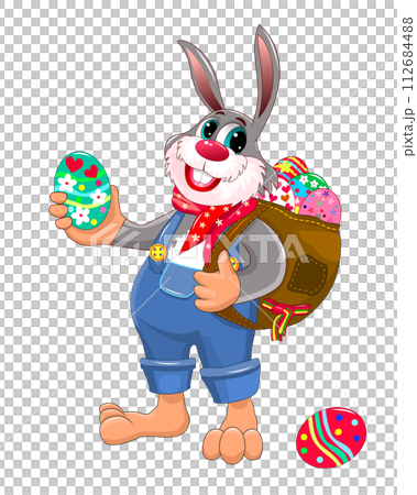 Bunny collects Easter eggs 112684488