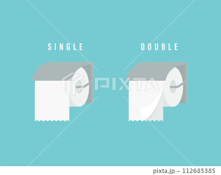 トイレットペーパー：シングルとダブルのセット（ホルダー付き） 112685385