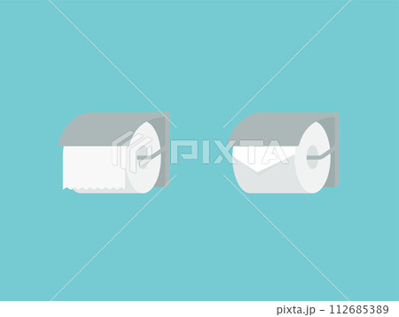 トイレットペーパー：三角折りと折りなしのセット（ホルダー付き） 112685389