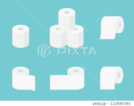 トイレットペーパーアイコンセット（バリエーション） 112685391