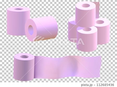 Toilet paper illustration material pink 112685436