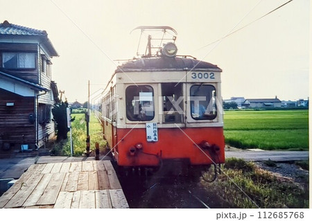 北陸鉄道小松線　沖駅　1986年5月廃止　1985年7月撮影 112685768