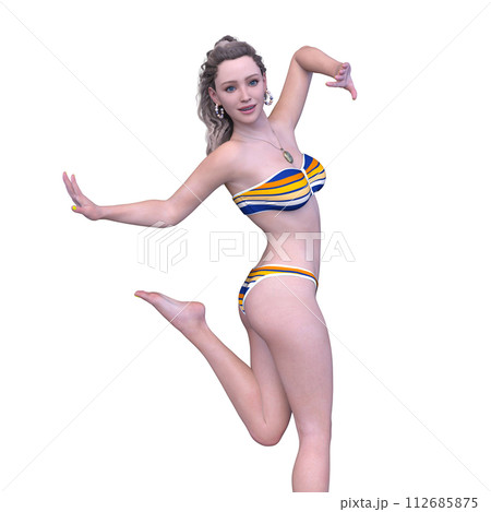 ビキニ姿の女性 112685875