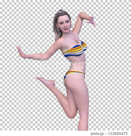ビキニ姿の女性 112685875