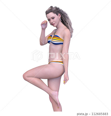 ビキニ姿の女性のイラスト素材 [112685883] - PIXTA