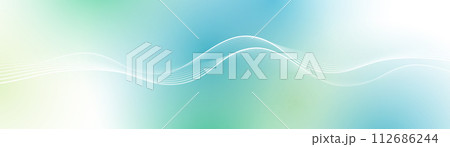 Abstract background with white glowing wavy lines pattern in blue background. Modern minimal trendy shiny lines pattern. Vector illustration 112686244